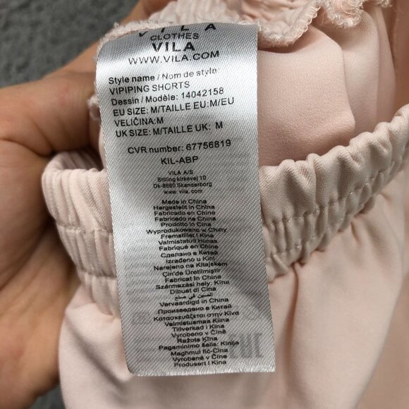 ASOS High Rise Chiffon Shorts Womens M Blush Pink Pull On Culotte Lightweight - Picture 9 of 10